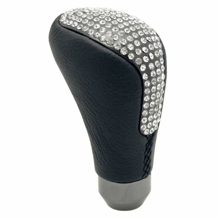 thumbnail image 2 of BCSMMCAR Genuine Leather Shift Knob – Universal Manual / Automatic, Black Metal & Leather, 11x4cm 2 of 3